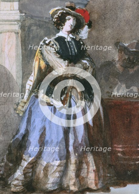 'Portrait of Woman', 19th century.  Artist: Eugene Louis Lami