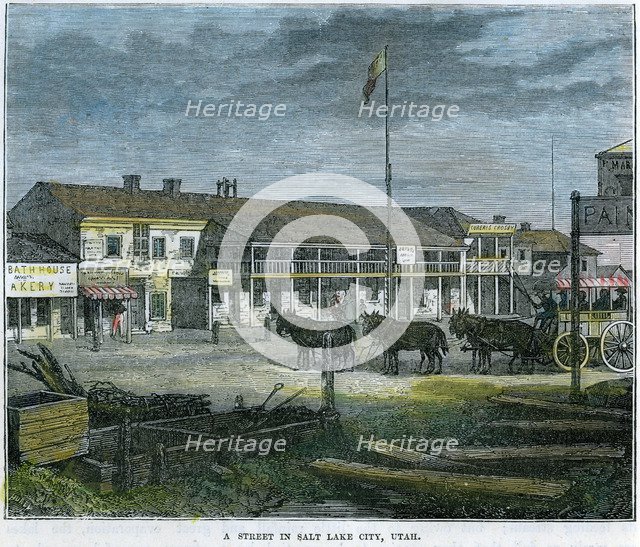 'A Street in Salt Lake City, Utah', USA, c1880. Artist: Unknown