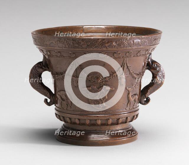 Mortar with Shields of Badoer Arms, 16th century. Creator: Unknown.