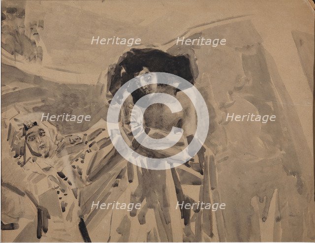 Tamara's Dance. Illustration to the poem The Demon by Mikhail Lermontov, 1890-1891. Artist: Vrubel, Mikhail Alexandrovich (1856-1910)