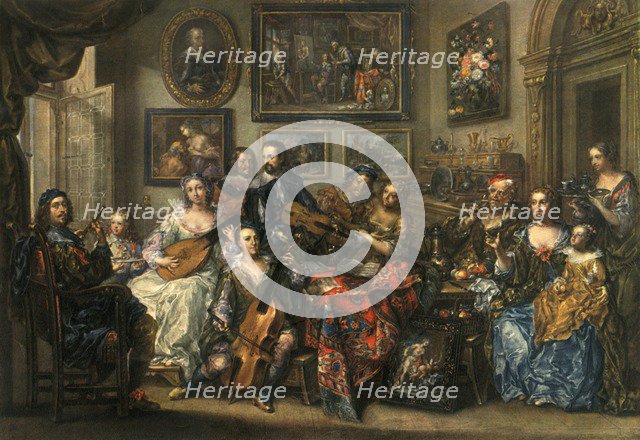 'Flute, lute, cello and violin; Johann Georg Platzer (1704-1761)', 1948. Artist: Johann Georg Platzer.