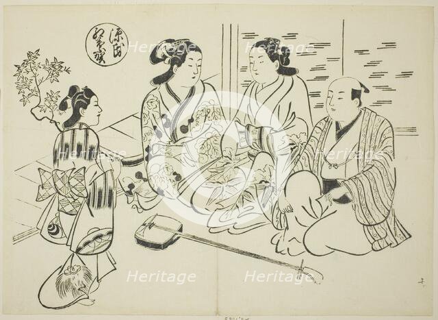 The Momiji-no-ga Chapter from "The Tale of Genji" (Genji Momiji-no-ga), from a series..., c. 1710. Creator: Okumura Masanobu.