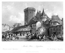 'Market Place, Angoulême, France', 19th century. Artist: MJ Starling