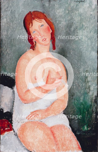 Young Woman in a Shirt, 1818. Artist: Modigliani, Amedeo (1884-1920)