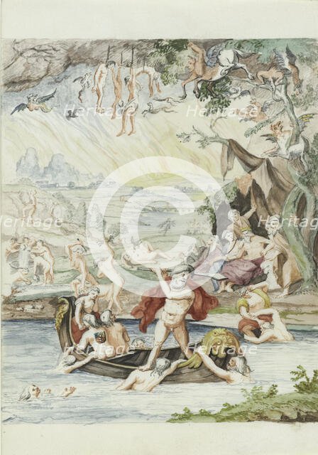 The journey of Prince Maurits in Charon's ferry, 1710-1720.  Creator: Anon.