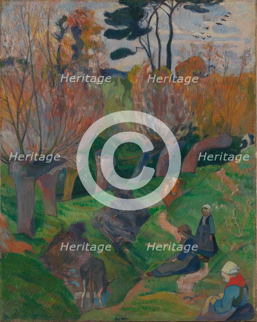 Brittany Landscape with cows. Artist: Gauguin, Paul Eugéne Henri (1848-1903)