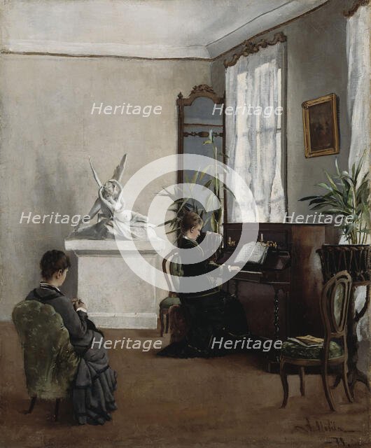Interior from a Musical Home, 1879. Creator: Aukusti Uotila.