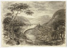 Stone Bridge in Mountains, c. 1855. Creator: Elizabeth Murray.