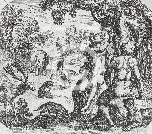 The Temptation of Eve, 16th century. Creator: Antonio Tempesta.