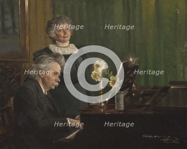 Edvard Grieg accompanying his Wife, 1898. Creator: Peder Severin Kroyer.