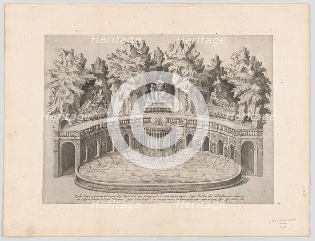 Speculum Romanae Magnificentiae: Fountain and Gardens of the Villa d'Este at Tivoli, 1575., 1575. Creator: Etienne Duperac.