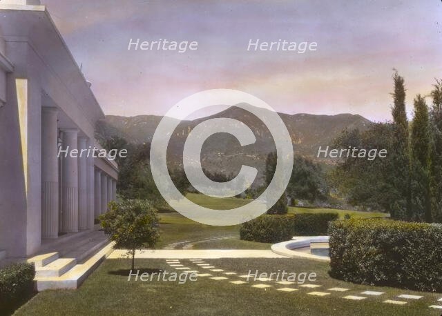 "Arcady," George Owen Knapp house, Sycamore Canyon Road, Montecito, California, 1917. Creator: Frances Benjamin Johnston.