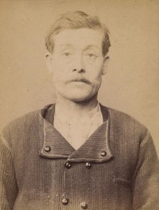 Augendre. Ernest. 37 ans, né à St-Pierre le Moutier (Nièvre). Maçon. Anarchiste. 1/3/94., 1894. Creator: Alphonse Bertillon.