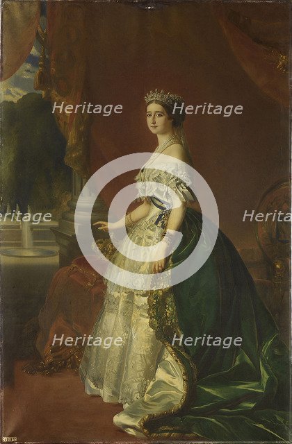 Portrait of Eugénie de Montijo (1826-1920), Empress of the French, 1853. Artist: Winterhalter, Franz Xavier (1805-1873)