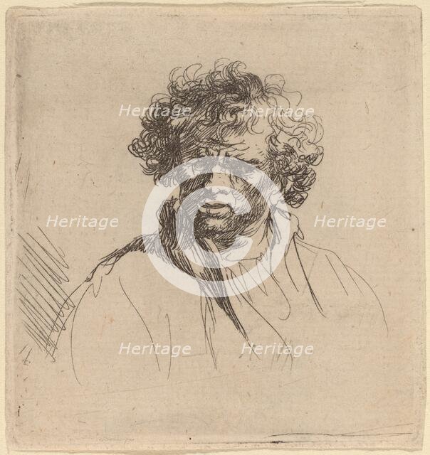 Curly-Headed Man with a Wry Mouth, c. 1635. Creator: Rembrandt Harmensz van Rijn.