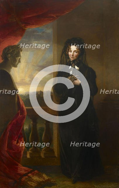 Portrait of Empress Elizabeth Alexeievna (1779-1826) in Mourning Dress, after 1825. Creator: Dawe, George (1781-1829).