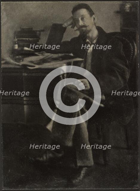 Portrait of a male artist, 1899. Creator: Leon Bovier.