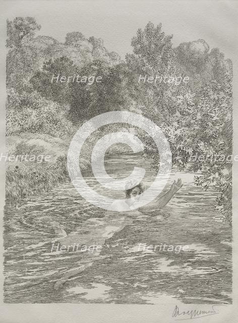 The Bather, c. 1860-70. Creator: Félix Bracquemond (French, 1833-1914).