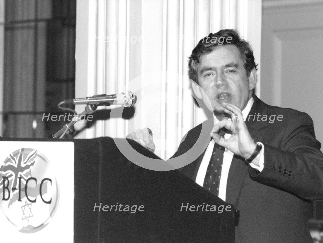 Gordon Brown, Chancellor of the Exchequer, 1998. Artist: Sidney Harris