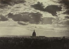 Untitled (Cloud Study with Les Invalides), 1860. Creator: Charles Marville (French, 1816-1879).