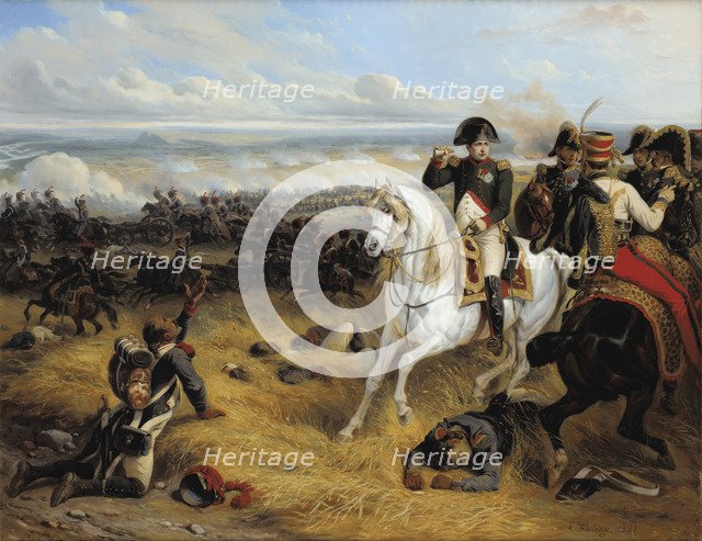 Napoleon in the Battle of Wagram, 1841. Artist: Bellangé, Hippolyte (1800-1866)