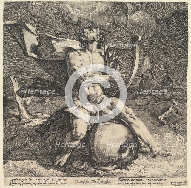 Arion on a Dolphin, ca. 1599. Creators: Cornelis Cornelisz van Haarlem, Jan Muller.