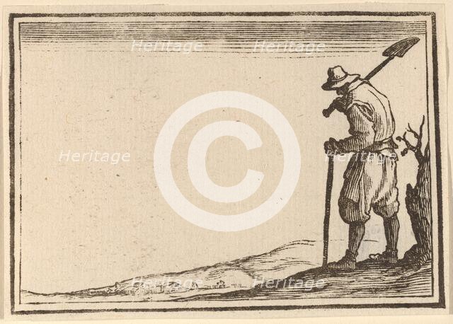 Peasant with Shovel on His Shoulder, 1621. Creator: Edouard Eckman.