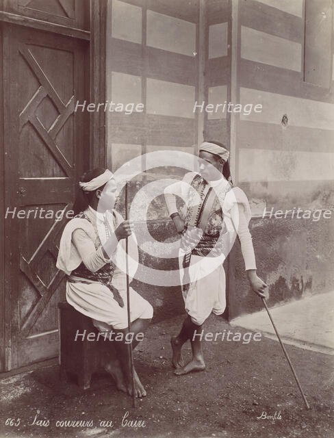 Sais coureurs au Caire, 1870s. Creator: Felix Bonfils.