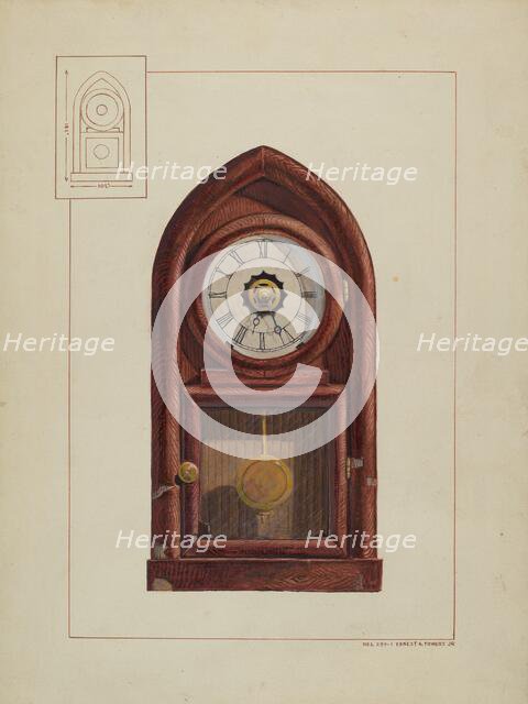 Mantel Clock, 1935/1942. Creator: Ernest A Towers Jr.