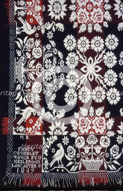 Coverlet, Ohio, 1849. Creator: George Heilbronn.