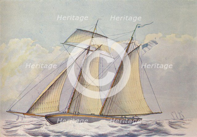 'American Topsail Schooner', 1825. Artist: John Rogers.