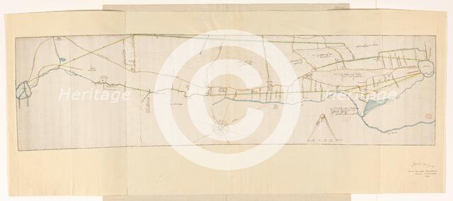 Plan map for the construction of a migration between Leiden and Haarlem, July 1640, 1640. Creator: Hendrick Symonsz. Duijndam.