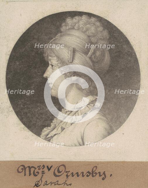 Sarah Mahon Ormsby, 1801. Creator: Charles Balthazar Julien Févret de Saint-Mémin.