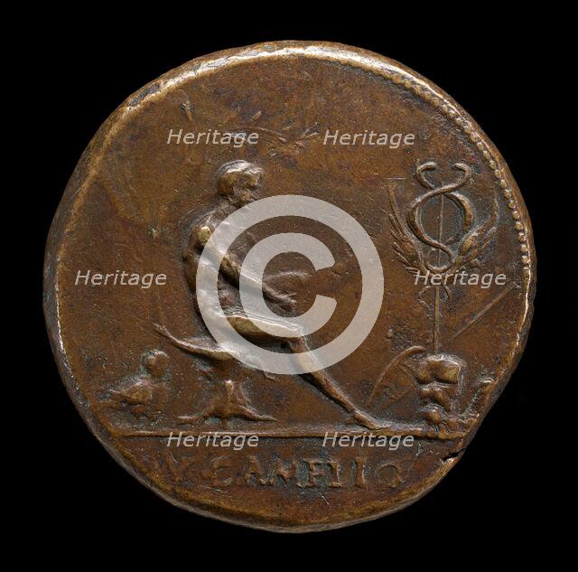 Male Figure and Winged Caduceus [reverse], probably c. 1510/1530. Creator: Vittore Gambello.