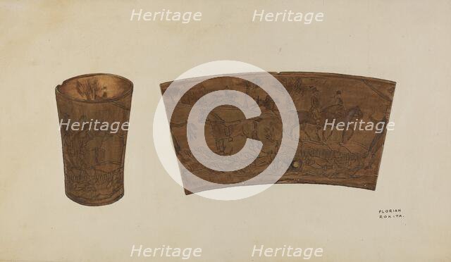 Horn Cup, c. 1937. Creator: Florian Rokita.