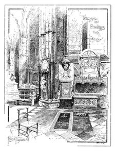 Poets' Corner, Westminster Abbey, 1895. Creators: Unknown, Carl Hentschel.