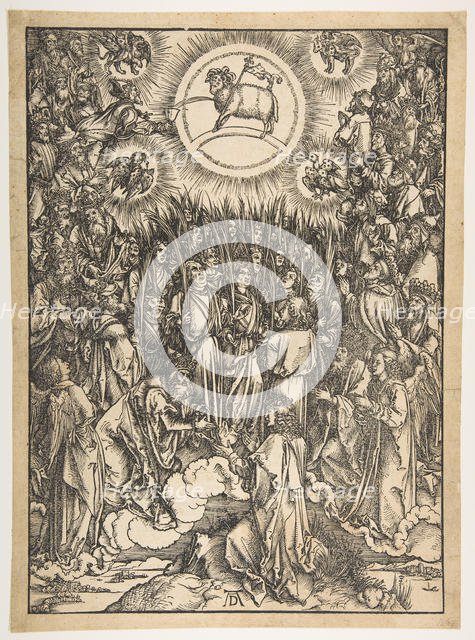 The Adoration of the Lamb, from The Apocalypse, Latin Edition, 1511, 1511. Creator: Albrecht Durer.