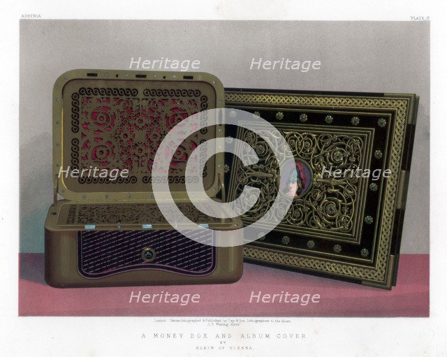 'A Money Box and Album Cover', 19th century.Artist: John Burley Waring
