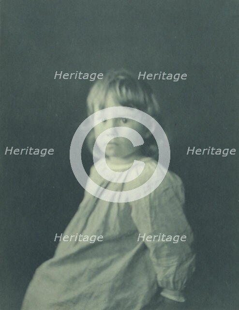 Seated girl with body facing left looking at the camera, c1900. Creator: Myra Albert Wiggins.