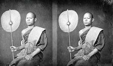 A Thai monk holding a fan, 1865. Creator: John Thomson.