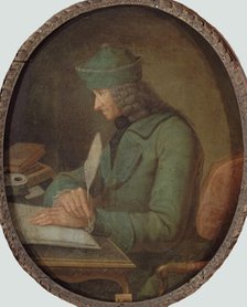 Portrait of Francois Marie Arouet de Voltaire (1694-1778), in his study, 2nd Half of the 18th cen. Creator: Anonymous.