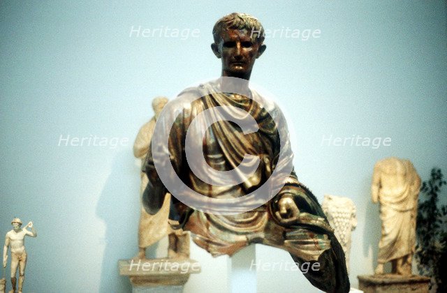 Augustus Caesar - Gaius Julius Caesar Octavianus (63 BC-14 AD), first Roman Emperor. Artist: Unknown