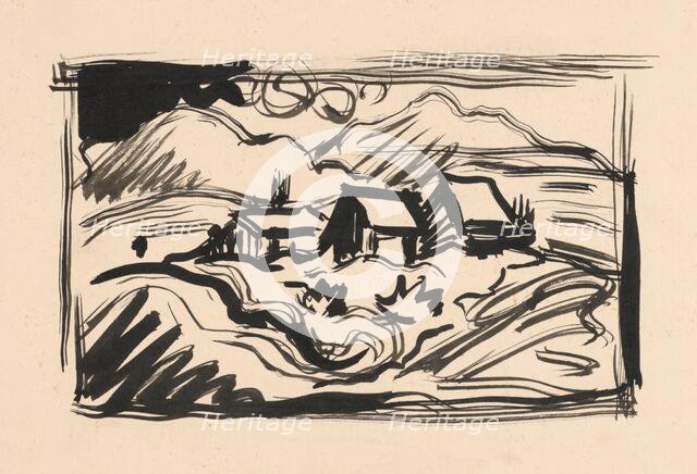 Landscape with cottages, 1940-1944. Creator: Arnold Peter Weisz-Kubincan.