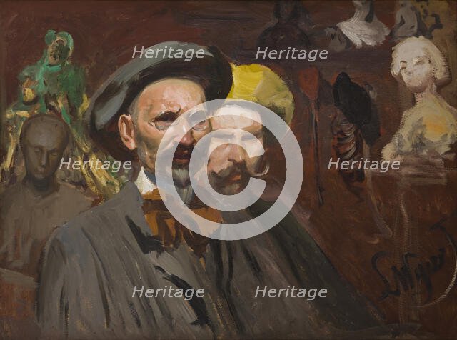 Self-Portrait with Konstanty Laszczka, c1901. Creator: Leon Wyczolkowski.