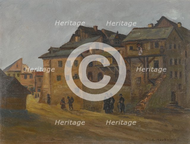 Jewish quarter in Krakow. Artist: Markowicz, Artur (1872-1934)