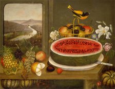 Fruit and Baltimore Oriole, 1858. Creator: Wagguno.