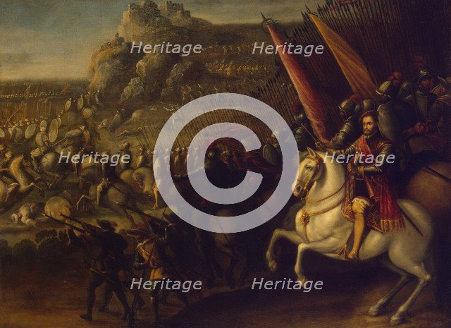 Battle scene, 1643. Artist: Corte, Juan de la (1585-1662)