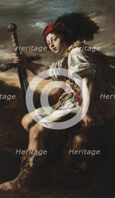 David with Goliath's severed head, 1620s. Creator: Domenico Fetti.