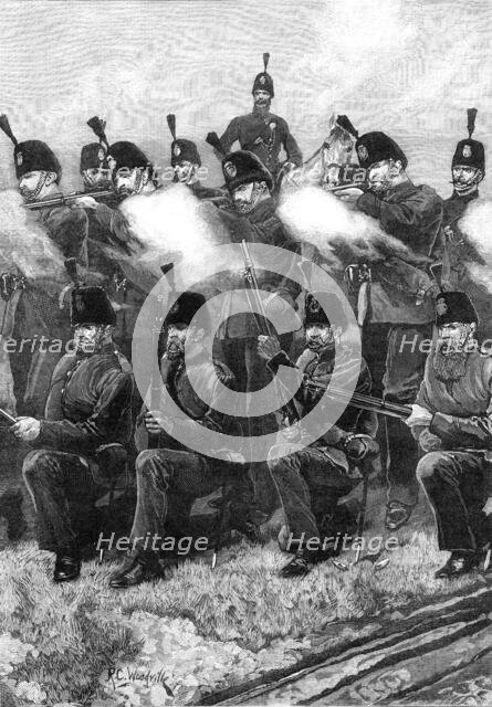 The Scottish Volunteers: a company of the Queen's Edinburgh Rifle Volunteer Brigade, 1881. Creator: Unknown.