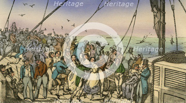 'The Pleasures of a Margate Steam Packet', 1838. Artist: Henry Thomas Alken.